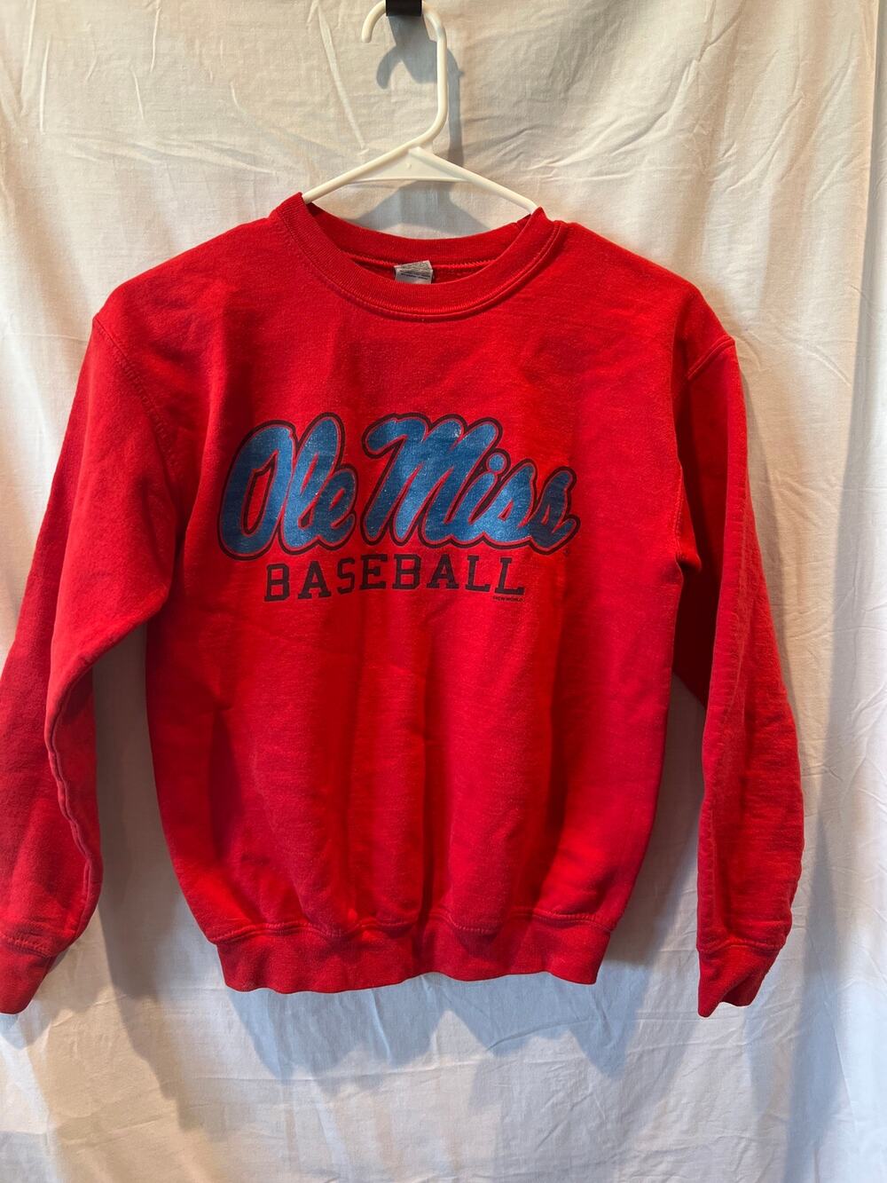 Ole Miss Baseball youth large red crewneck
